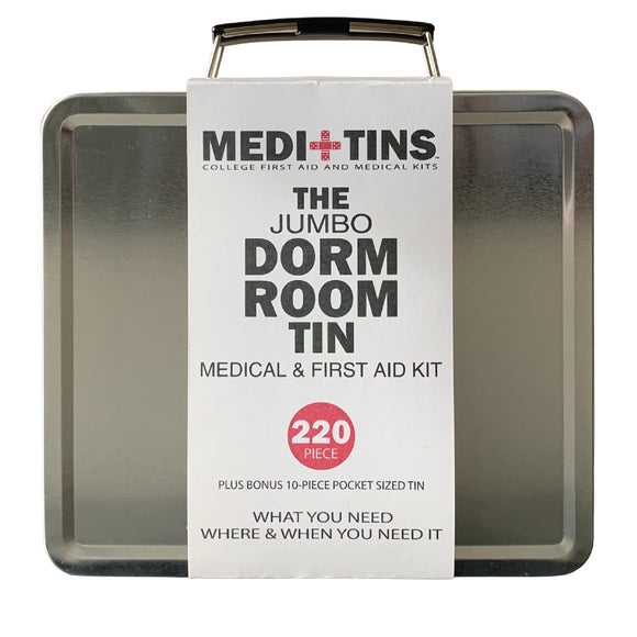 Front of 220-piece Jumbo College First Aid Kit for Dorm Room
