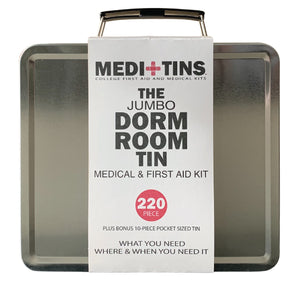 Front of 220-piece Jumbo College First Aid Kit for Dorm Room